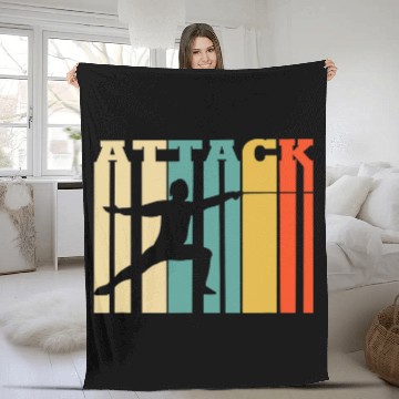 Discover Attack Fencing Fencer vintagess Baseball Tees Fleece Blankets