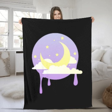 Discover Pastel Moon Kawaii Pastel Goth Fleece Blankets
