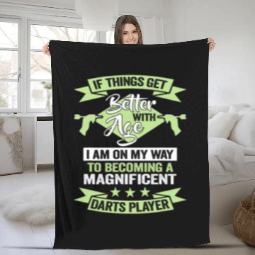 Discover A magnificent Darts Player Dart Team Birthday Dart Player Fleece Blankets