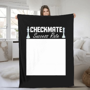 Discover Checkmate Success Rate Chess Board Game Chess Lover Fleece Blankets