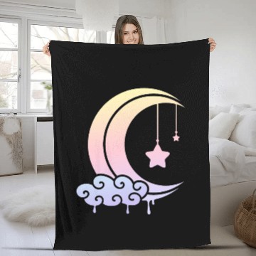 Discover Pastel Moon Kawaii Pastel Goth 2 Fleece Blankets