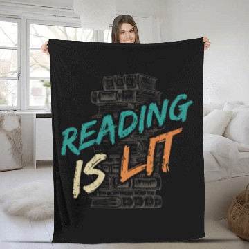 Discover Reading is Lit Book Lover Reading Teacher Fleece Blankets