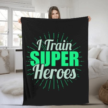Discover I Train Super Heroes Physiotherapy Personal Trainer Fleece Blankets