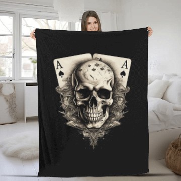 Discover Pokers Player Tournament Outfit Blackjack Lucky Charm 2 Fleece Blankets