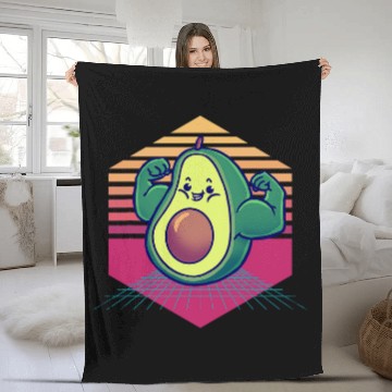 Discover Avocado Weightlifting vintagess Zip Fleece Blankets