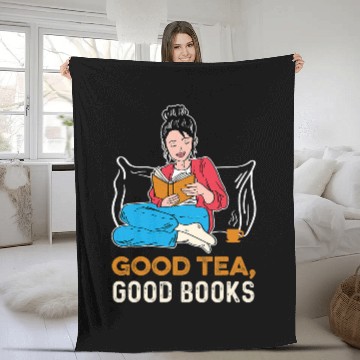 Discover Good Tea Book Lover Baseball Tees Fleece Blankets