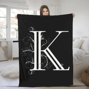 Discover Ornate Vine Monogram K Refined Style Zip Fleece Blankets