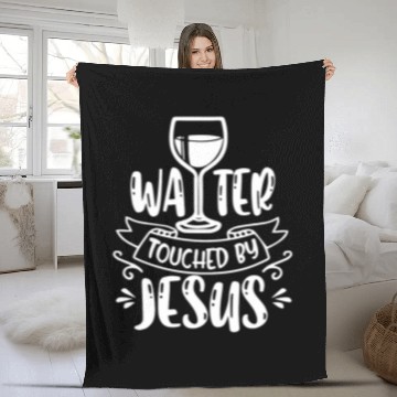 Discover Water Touched By Jesus Christian Waiter Waitress Bartender Fleece Blankets