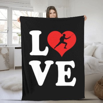 Discover I Love Fencing 4 Baseball Tees Fleece Blankets