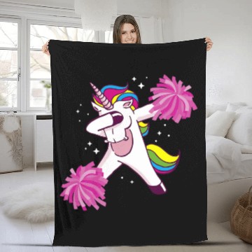 Discover Cheer Unicornss Cheerleading Dabbingss Cheerleader Fleece Blankets