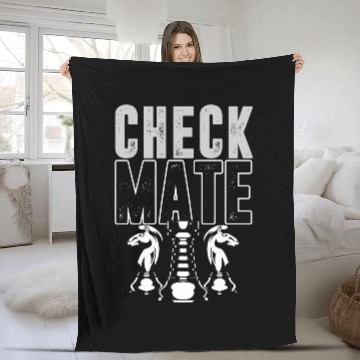 Discover Checkmate Chess Lover Board Game Chess Player Chess Fleece Blankets