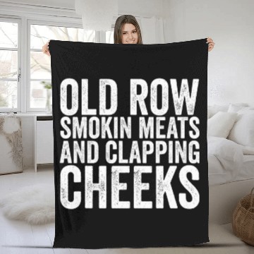 Discover Old Row Smokin Meats And Clapping Cheeks Funny BBQ vintagess Zip Fleece Blankets