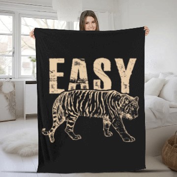 Discover Easy Tiger distressed casualchic graphic for women Fleece Blankets
