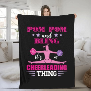 Discover Pom Pom And Bling Cheerleader Star Cheerleading Thing Split Zip Fleece Blankets