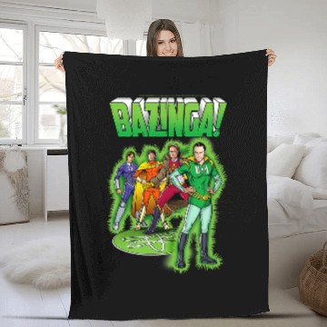 Discover The Big Bang Theory Bazinga Comic Book Characters Fleece Blankets
