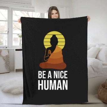 Discover Be A Nice Human Retro Spiritual Yoga Workout Zen Meditation Baseball Tees Fleece Blankets