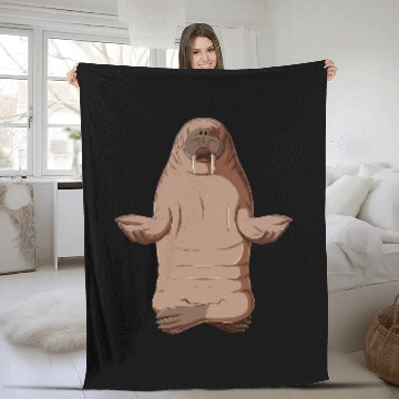 Discover Funny Yoga Walrus Baseball Tees Fleece Blankets