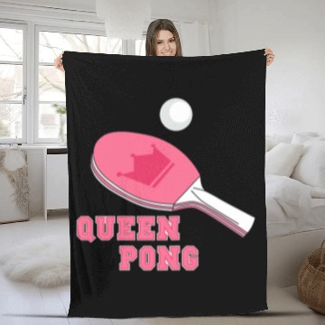 Discover Queen Pong Table Tennis Ping Pong Ball Player Paddleball Fleece Blankets