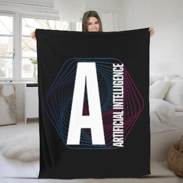 Discover AI Artificial Intelligence Computer Science robot brain Zip Fleece Blankets