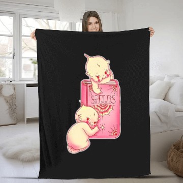 Discover Kewpie Baby Magic Spell Book Witchcraft Halloween Gothic Zip Fleece Blankets