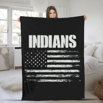 Discover Indians USA Flag Canal Winchester High School Pride Fleece Blankets