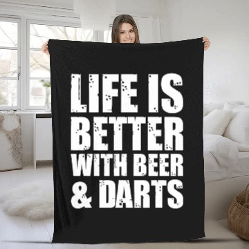 Discover Life Is Better With Beer And Darts Dart Player Bullseye Baseball Tees Fleece Blankets
