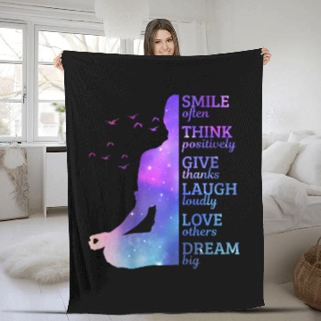 Discover Meditation Yoga Buddhism Spritual Saying Gift Fleece Blankets