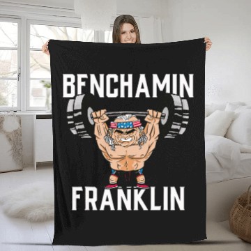 Discover Bench Press Gift Men Benjamin Franklin Muscle Bodybuilding Baseball Tees Fleece Blankets