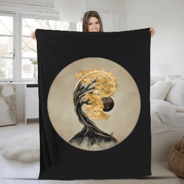 Discover Eternal Transformation Bonsai Butterfly Spirit Fleece Blankets