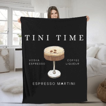 Discover Espresso Martini Lover Tini Time Cocktail Espresso Martini Fleece Blankets