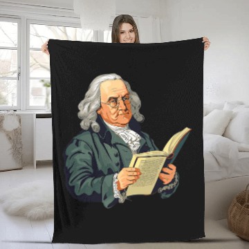 Discover Benjamin Franklin Reading A Book Fleece Blankets