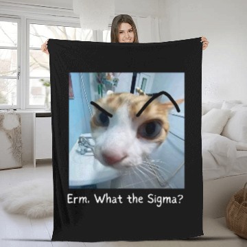 Discover Erm What the Sigma Funny Cat Meme 1 Baseball Tees Fleece Blankets