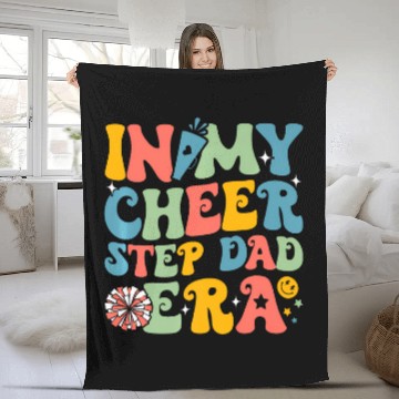 Discover In My Cheer Step Dad Era Cheerleading Cheerleader Dad Fleece Blankets