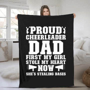 Discover Proud Cheerleader Dad Cheerleading Father Cheer Dad Fleece Blankets