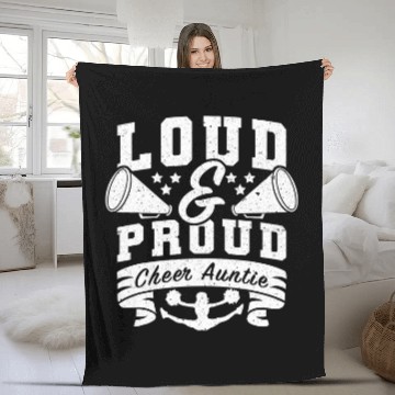 Discover Loud Proud Cheer Auntie Proud Cheerleading Aunt Baseball Tees Fleece Blankets