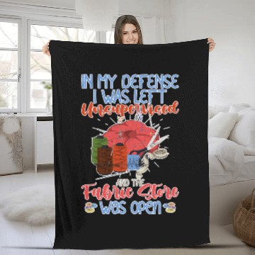 Discover In My Defense I Was Left Unsupervised Seamstress Sewing Baseball Tees Fleece Blankets
