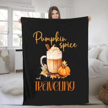 Discover Pumpkin Spice Traveling cute autumn rustic halloween Fleece Blankets