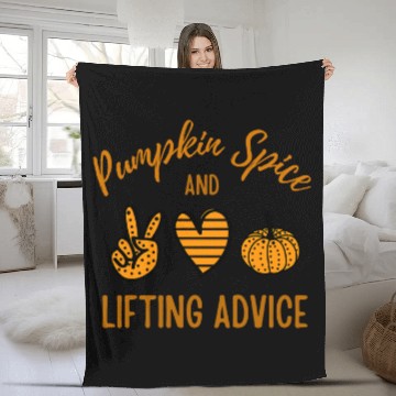 Discover Pumpkin Spice and Lifting Advice Halloween Weightlifting 1 Fleece Blankets