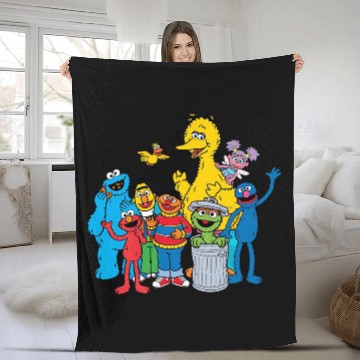 Discover Sesame Street Pals Waving Baseball Jerseys Fleece Blankets