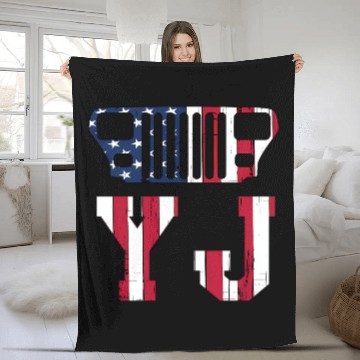 Discover YJ Jeep, the square one Fleece Blankets