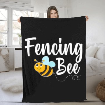 Discover Fencing Bee Sport Enthusiast Funny Bumblebee Baseball Tees Fleece Blankets