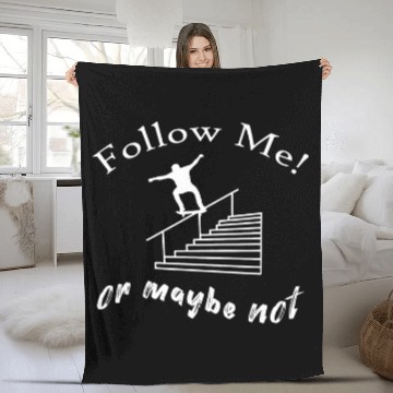 Discover Cool Skateboard Trick Drawing Skater Sliding On Rail Graphic Fleece Blankets