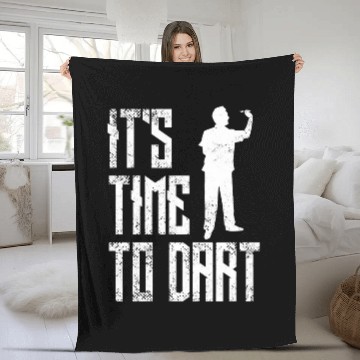 Discover Darts for Dart Players It is Time to Dart Team Fleece Blankets