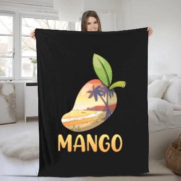 Discover Cute Mango Beach Palm Tree Summer Vacation Kids Men Women Baseball Tees Fleece Blankets