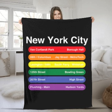 Discover New York City Pride Rainbow Flag Color Metro Train Lines Baseball Tees Fleece Blankets