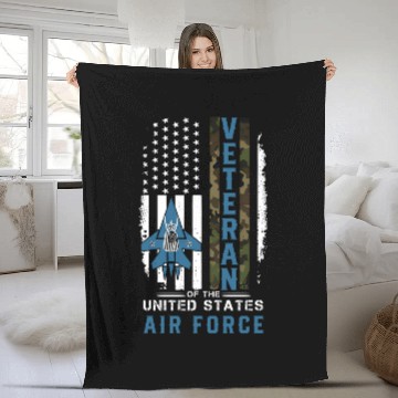 Discover Us Air Force Veteran Camo Fleece Blankets