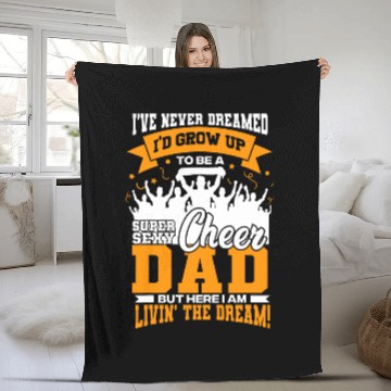 Discover Funny Cheerleading Lover Graphic Dads and Cheer Dad 2 Zip Fleece Blankets