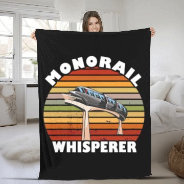Discover Monorail Whisperer Sunset vintagess Retro Monorail Train Lover Fleece Blankets