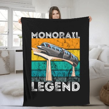 Discover Monorail Legend Monorail Train Vehicle Retro vintagess Lover Fleece Blankets