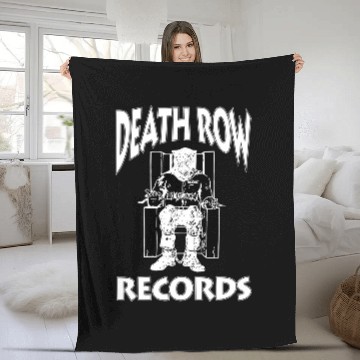 Discover Death Row Records White Logo Fleece Blankets